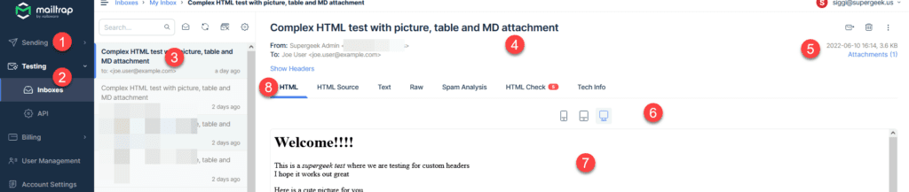 Testing sending automated email messages