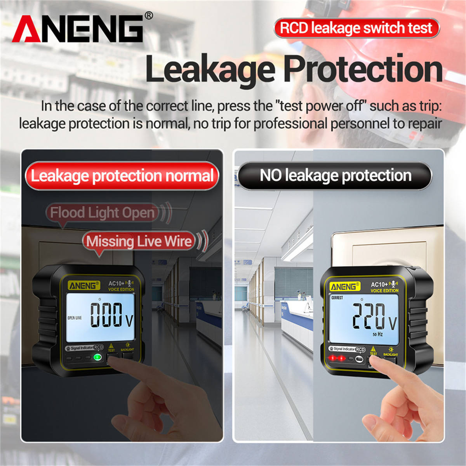ANENG AC10+ Digital Display Multimeter Socket Tester