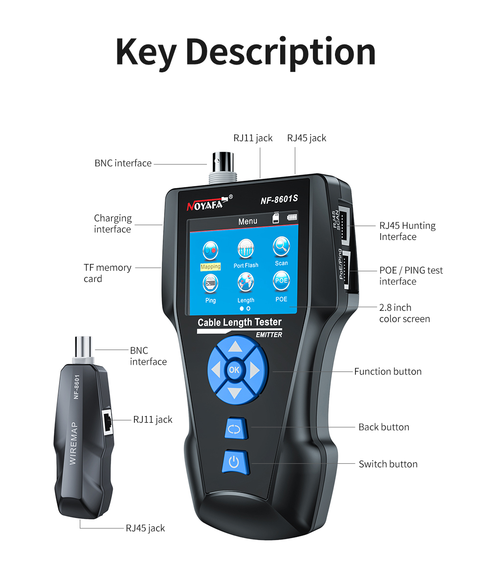 Noyafa NF‑8601S Cable Tester