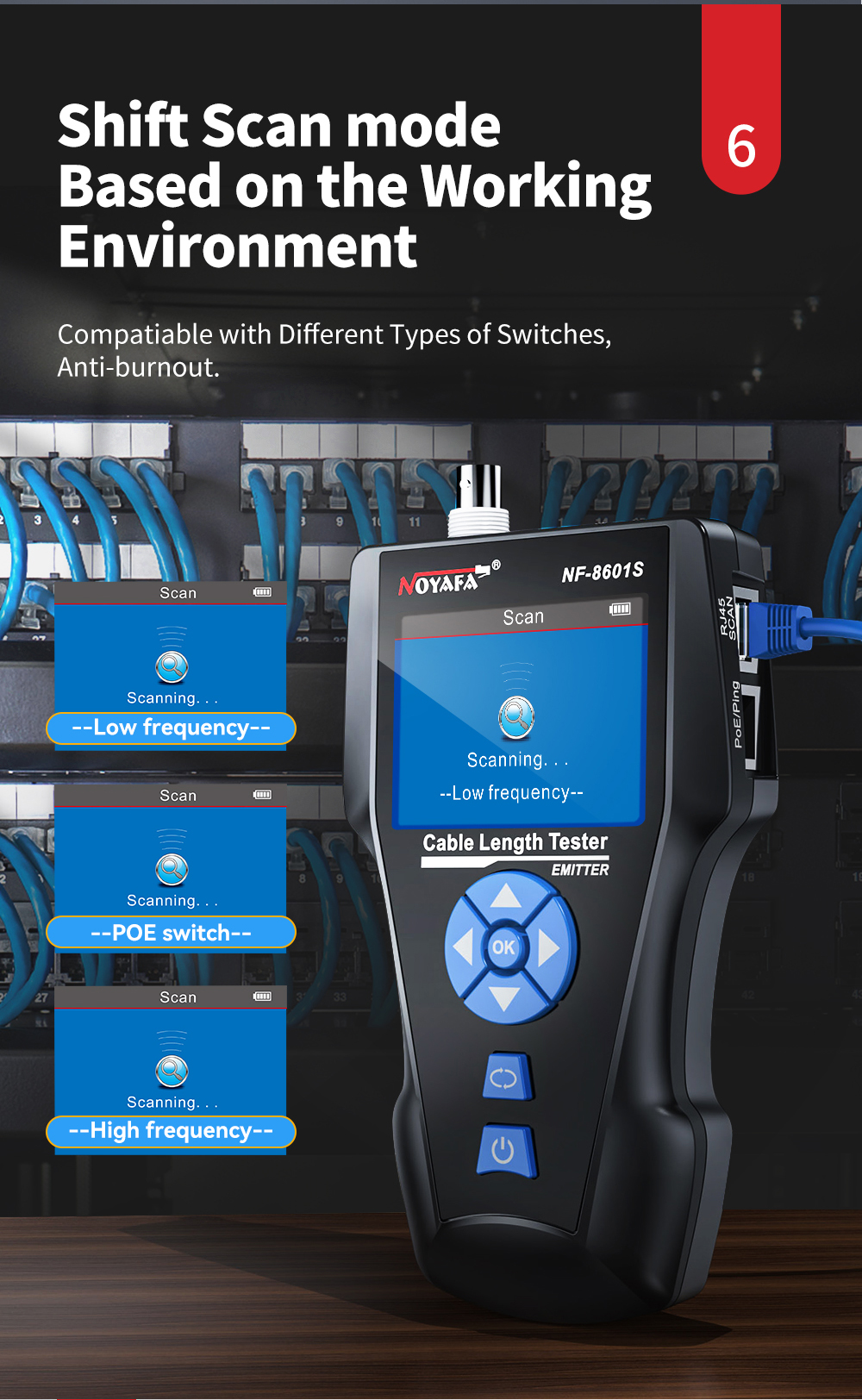 Noyafa NF‑8601S Cable Tester