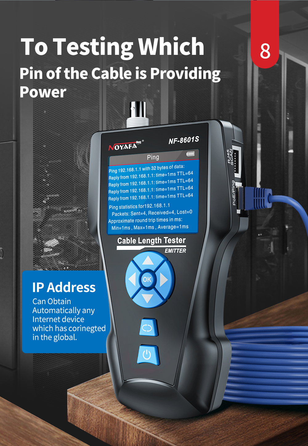 Noyafa NF‑8601S Cable Tester