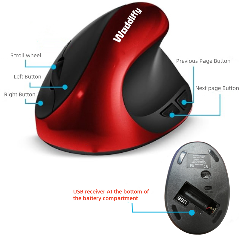 Ergonomic Vertical Wireless Mouse